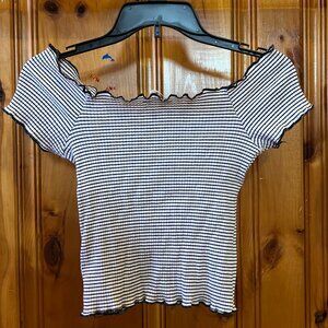 Zara Off the Shoulder Striped Top